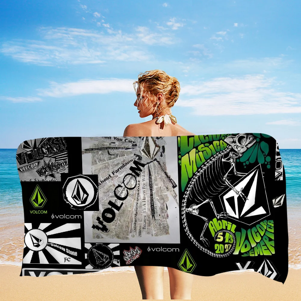 V-Volcom LOGO Towel Microfiber Beach Towel Absorbent Quick dry Soft Yoga Swimming Resort Mountain Climbing Towel