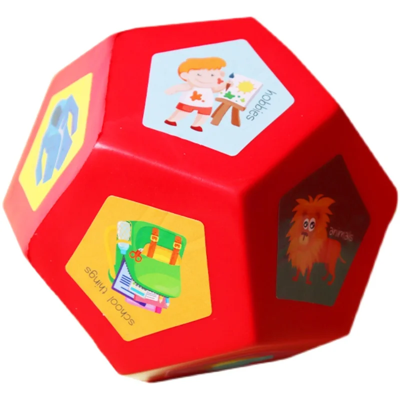 10cm 12 Sides Soft PU Big Dice Cognition Learning Educational Toys Classroom Supplies Teaching Aids Safety Baby Cube Blocks