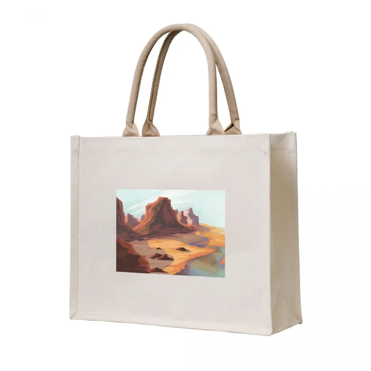 Desert Illustration from Digital Art Tote Bag Women's shopping bag Reusable bags tote bag men