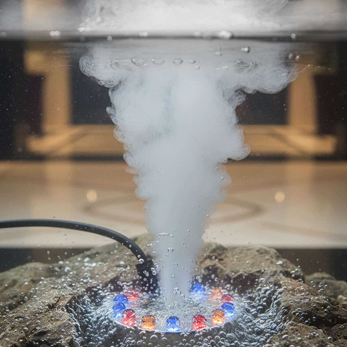 Terrarium Fogger Ultrasonic - ミニLEDミストメーカー噴霧器池ミスター屋内水族館ハロウィーンパーティー超音波マシン屋外パンプキンライト噴水