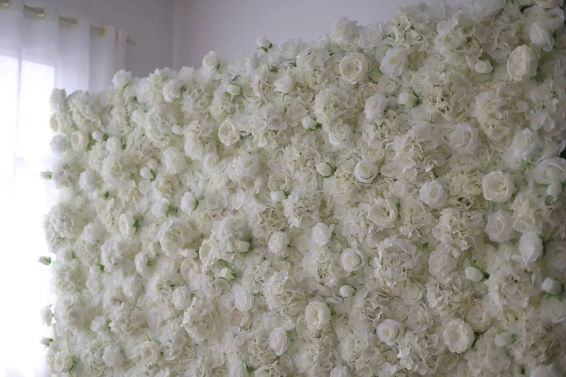 Luxury off-white 3D Cloth Flower Wall Wedding Backdrop Props Rose Hydrangea Arrangement Curtain Hanging Fabric Floral wall