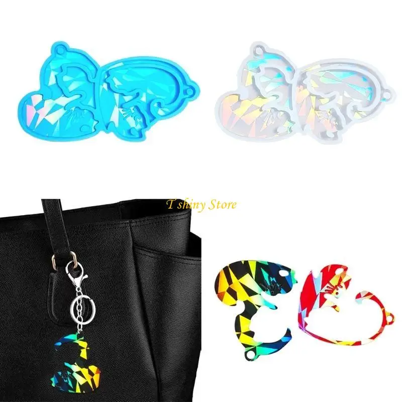 

N58F Ornament Mold Silicone Epoxy Mold DIYs Earrings Keychain Pendant