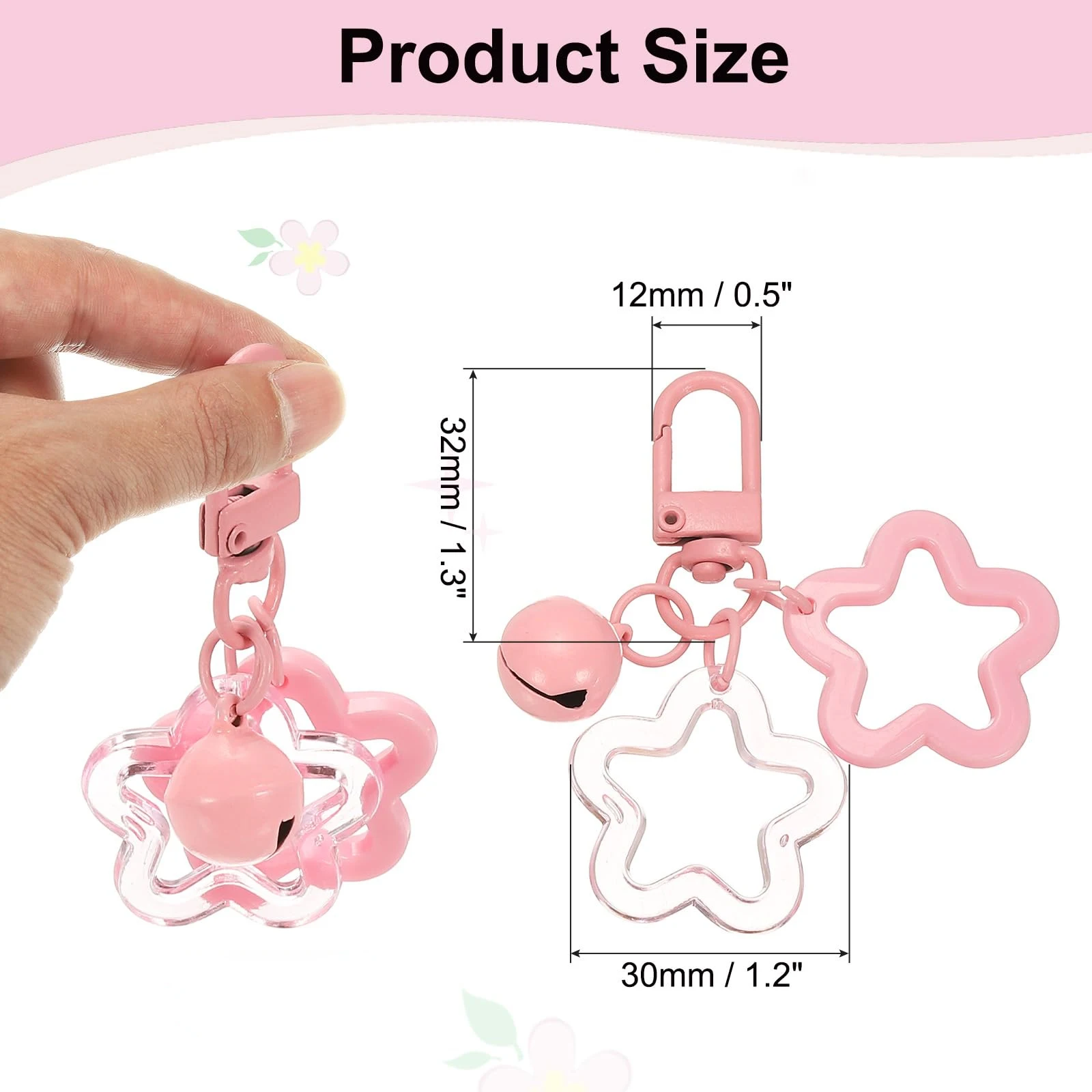 11pcs Set of Star-shaped Hollow Keychains, Made of Acrylic. Suitable for Bag Accessories, Birthday Gifts, and Holiday Parties