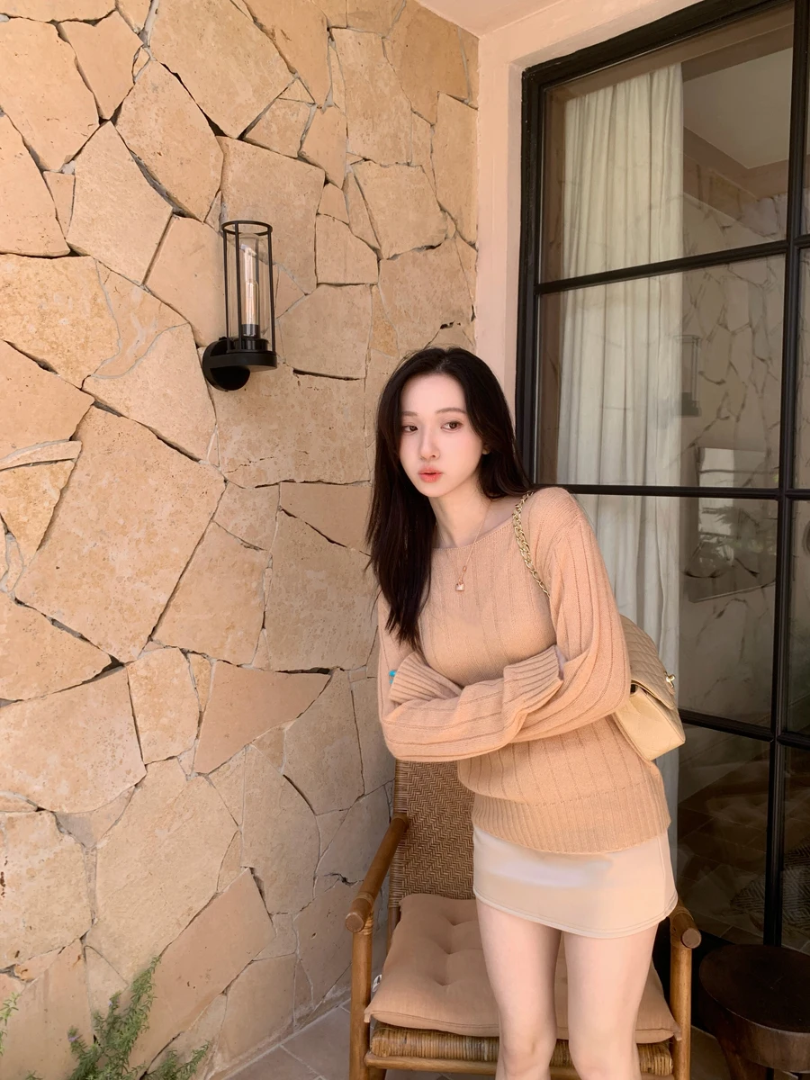 

Женский повседневный вязаный шерстяной топ-накидка с низким круглым вырезом, без рукавов, свободного кроя, стройнящий, весна 2026, новая модная коллекция