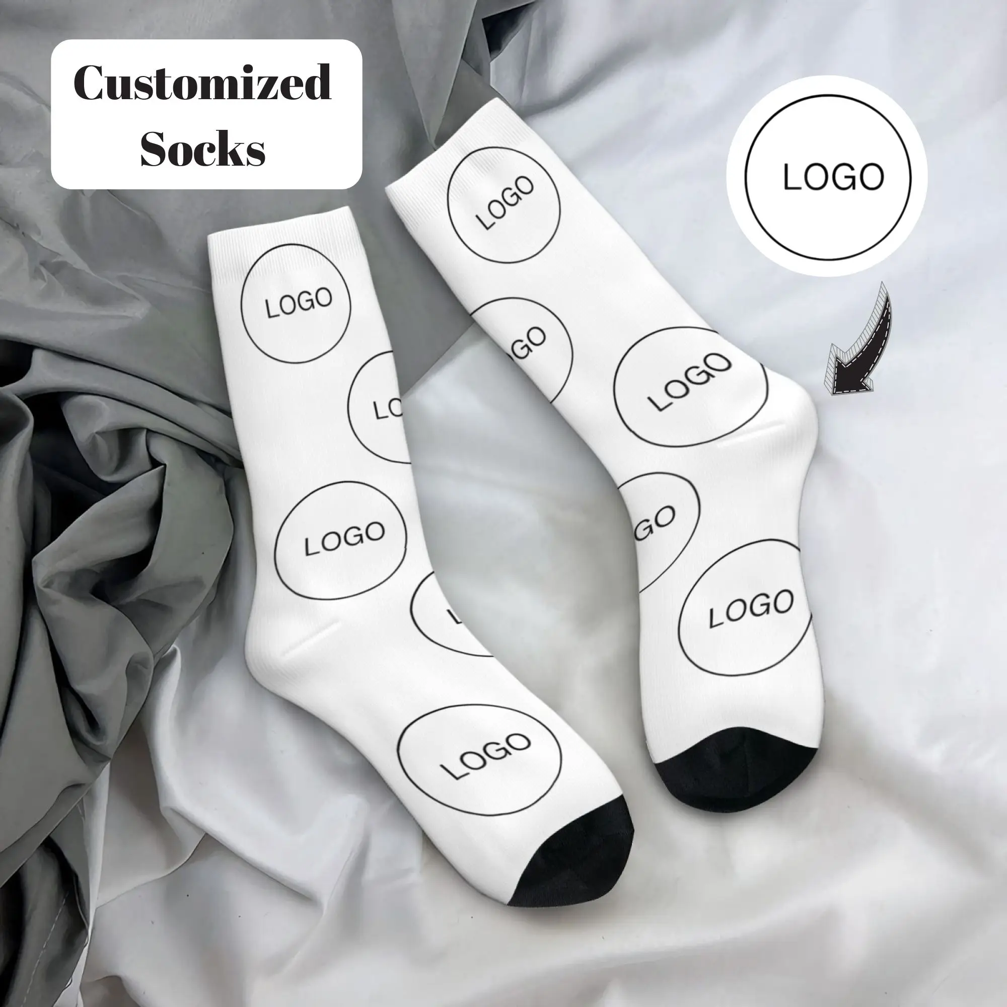 Kaos Kaki Lembut Custom dengan Cetak Pola Logo Pribadi, Kaos Kaki Setengah Betis, Hangat dan Nyaman, Hadiah Ideal untuk Perusahaan, Sekolah, Kenangan