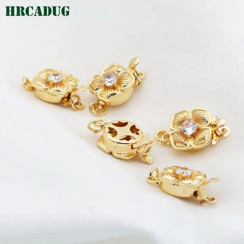 

Bracelet Jewelry Buckle End Lock Fastener 14K Gold Plated Flower Clasps Fashion Women's Jewelry Making Supplies DIY Accessories