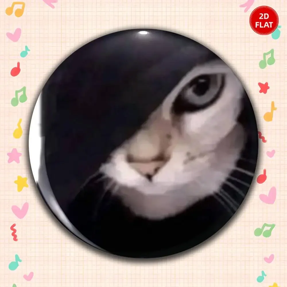 2D FLAT Round Anime Themed Plastic Brooch Pin Badge Unisex Lapel Accessory Fun Gift  Classmates And Acquaintances S