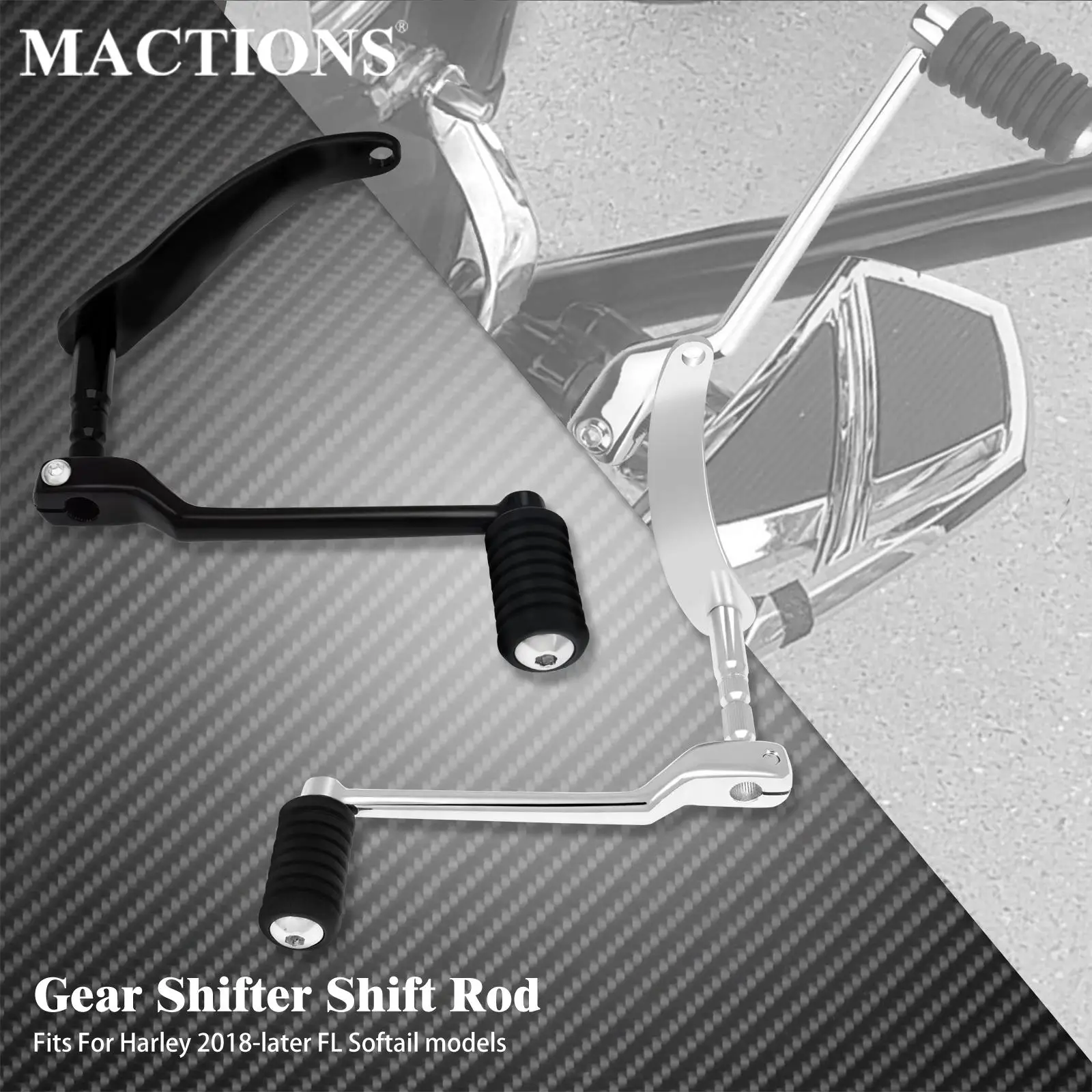 Motorcycle Heel Toe Shift Lever Arm Pedal Shifter Foot Pegs Black/Chrome For Harley Softail Heritage Slim Deluxe Fat Boy 2018-22