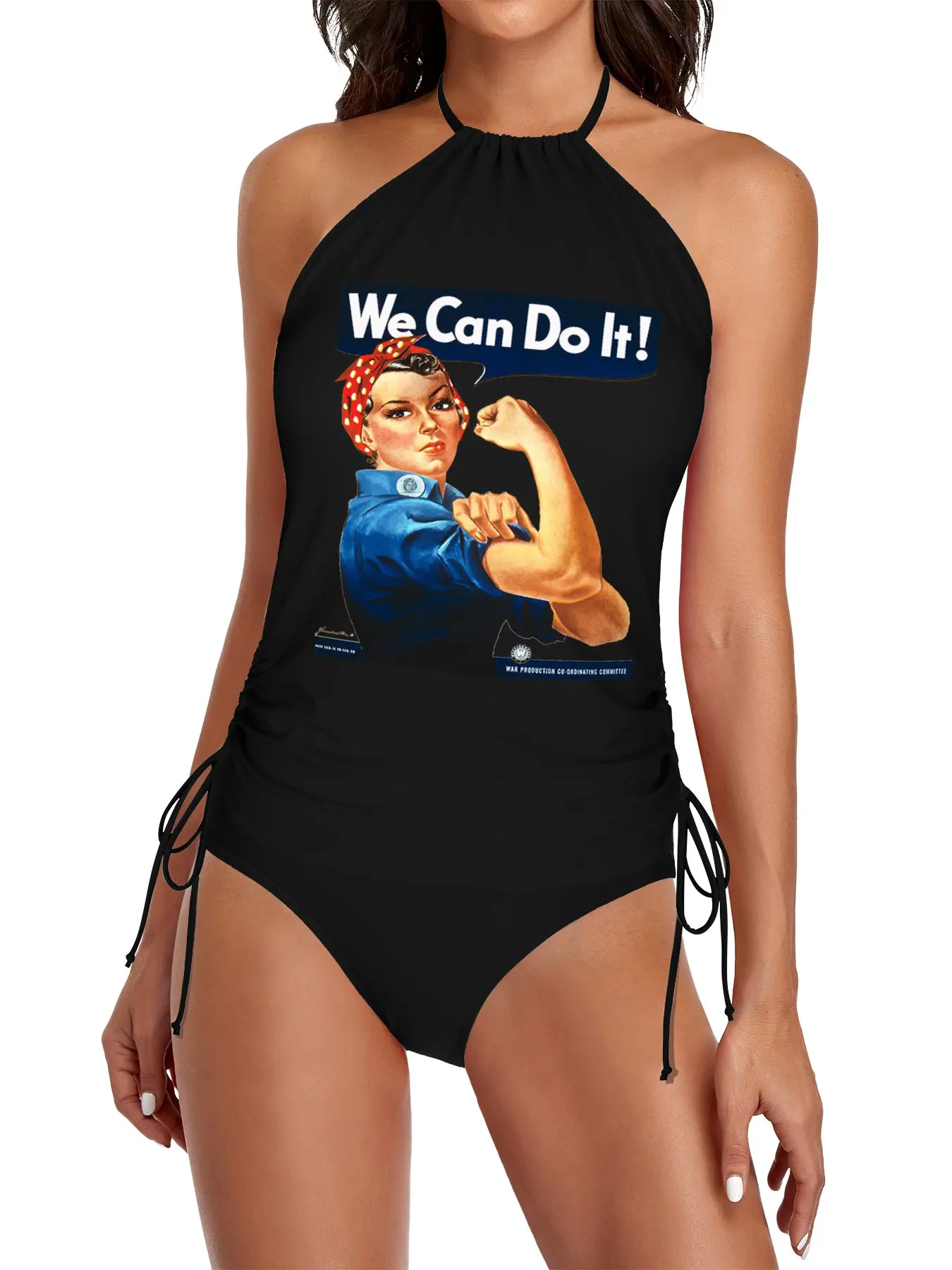 

Vintage Rosie the Riveter We Can Do It Split Swimsuit Set swimwear women 2025 Summer dress Swimsuit women's beach