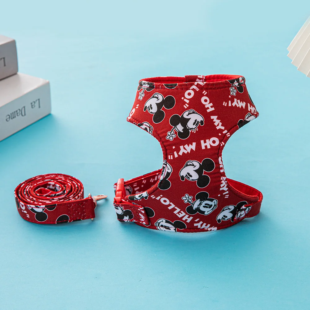 

Disney collar Mickey Mouse chest strap pet Koki Teddy fashion dog leash