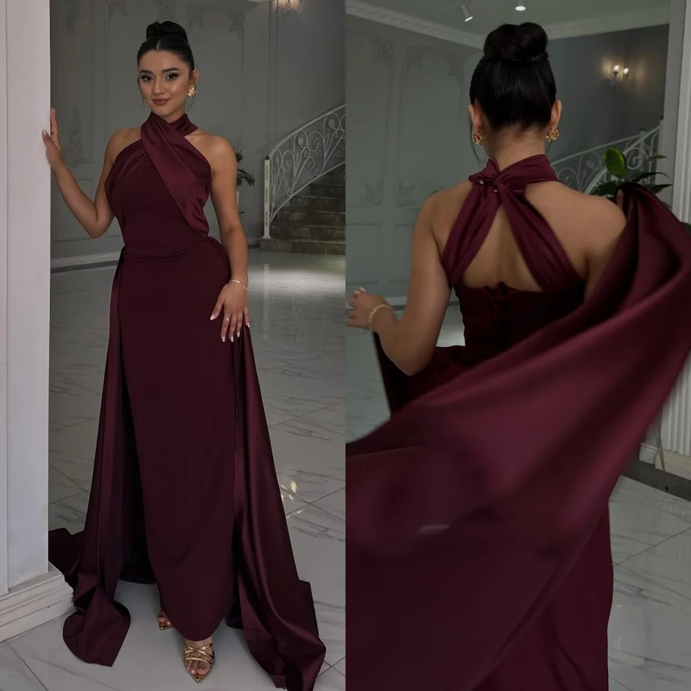 تخصيص رائعة كلاسيكية جيرسي الطية مستقيم الياقة العالية فساتين طويلة مخصصة فساتين المناسبات النمط الصيني الرائع