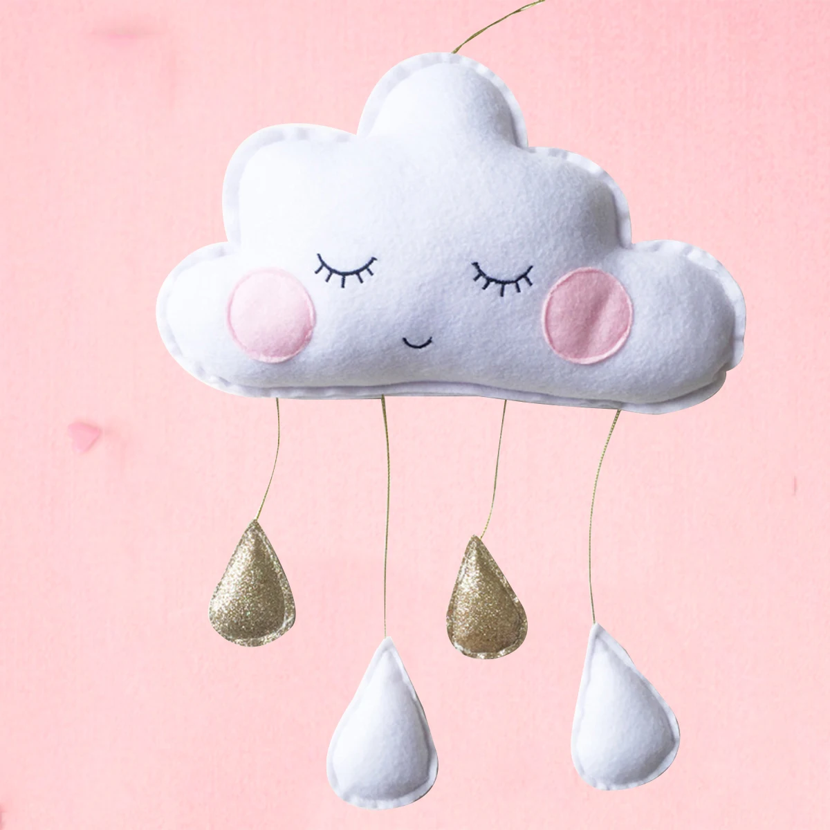 

Raindrop Pendant White Gold Color Lovely Nordic Style Cloud Hanging Kids Room Decor Photography Prop Wall Hanging