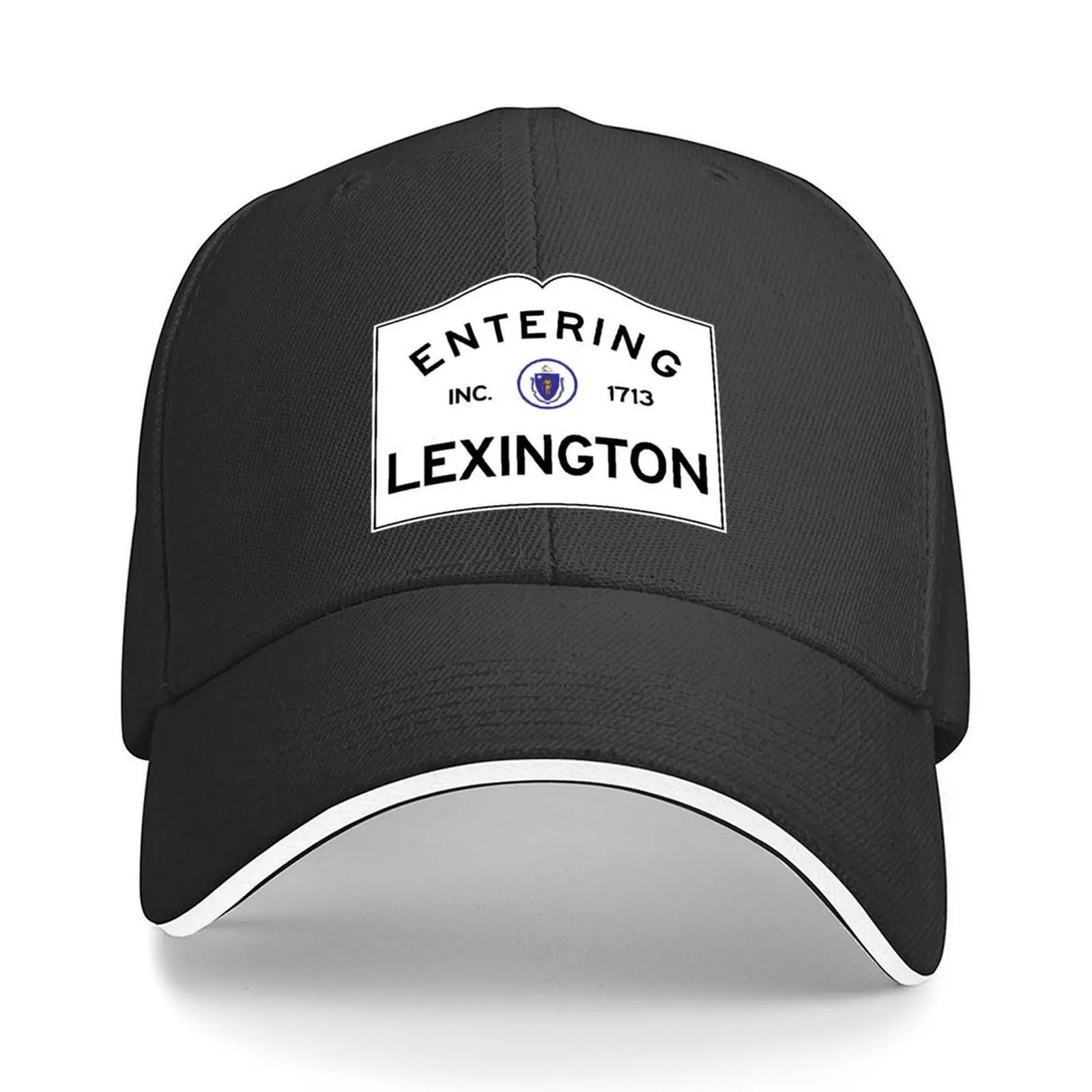 

Entering Lexington Massachusetts - Commonwealth of Massachusetts Road Sign Baseball Cap Luxury man cap hats on offer Women Men's