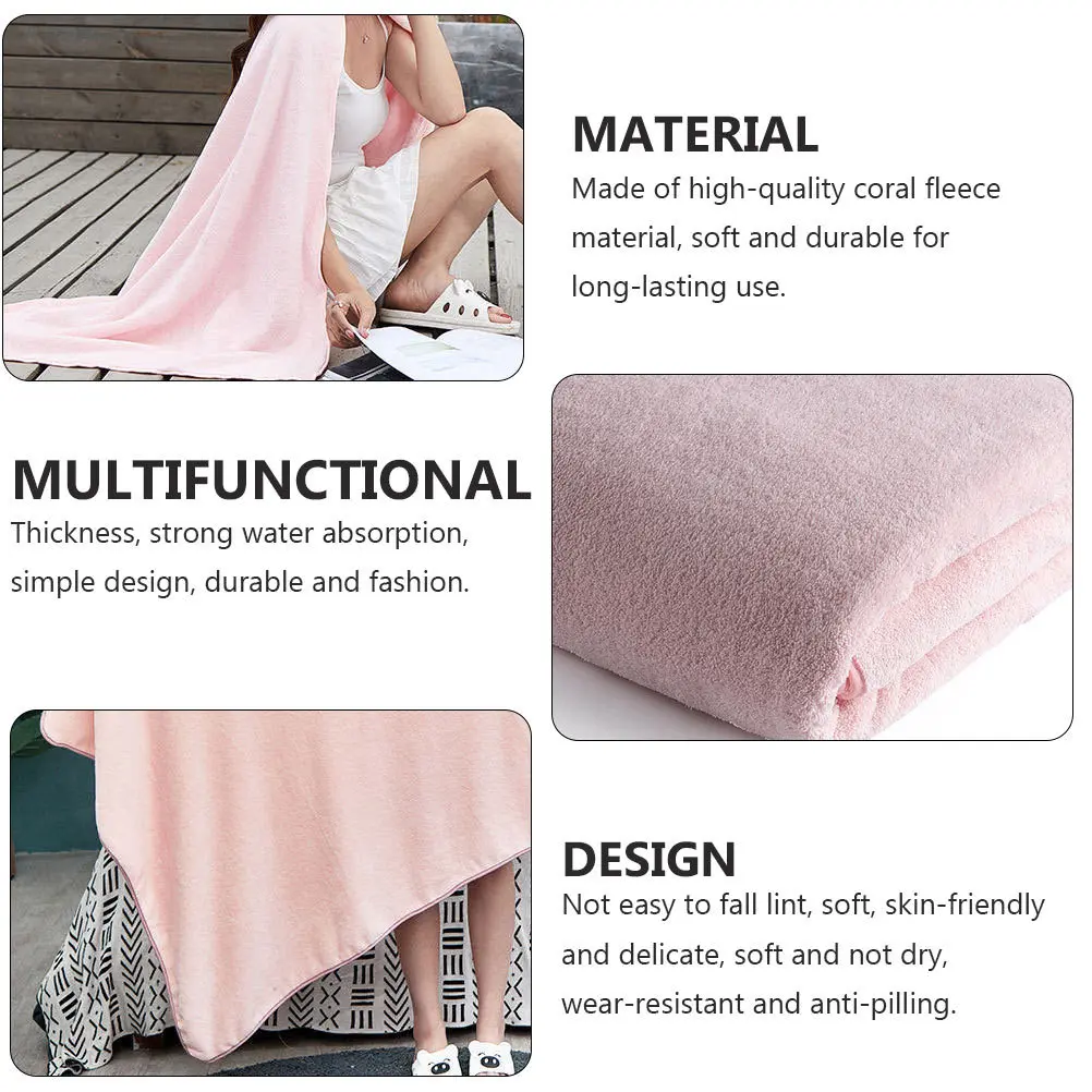 منشفة حمام سريعة الجفاف من الصوف المرجاني فائقة الامتصاص وناعمة ومضادة للبيلينغ سريعة الجفاف للسفر للبالغين في الهواء الطلق تمتص الماء #3