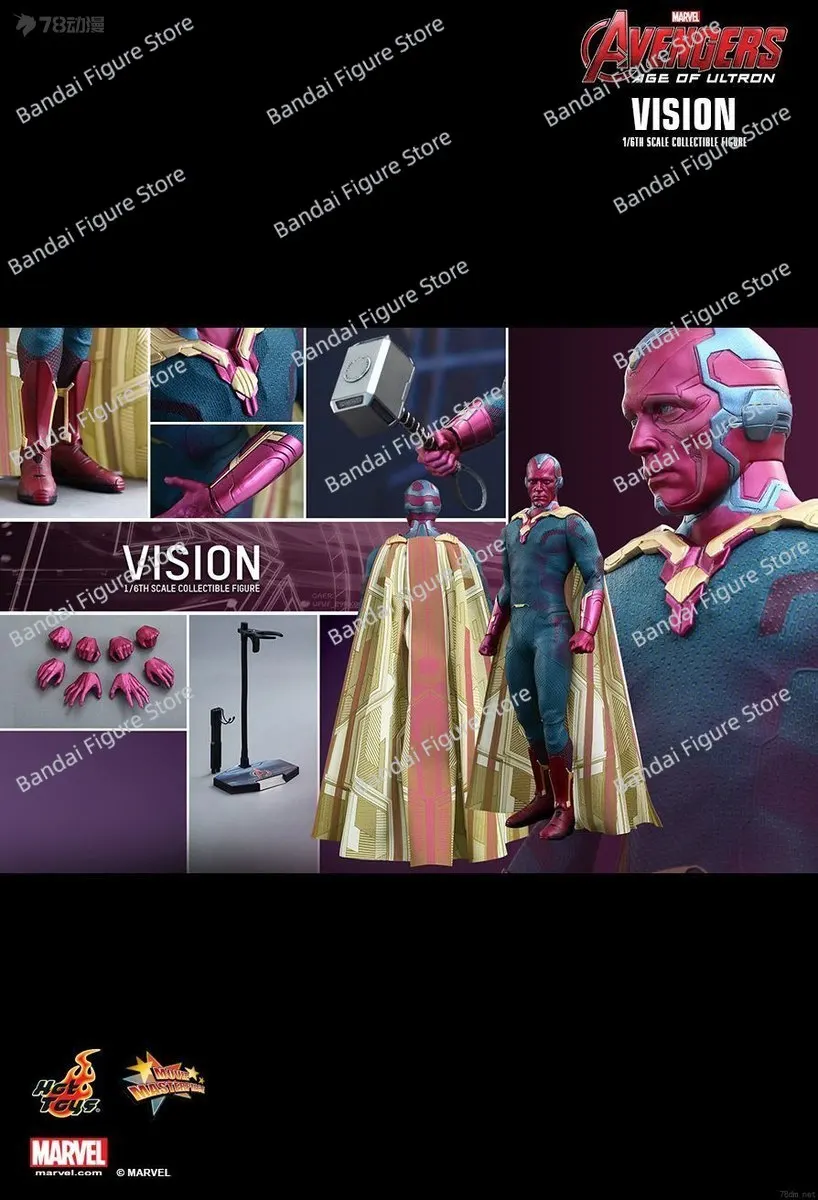 

HOTTOYS HT MMS296 1/6 Vision Man Action Figure Marvel Avengers Age of Ultron Movie Original 12" Full Set Soldier Model Gifts