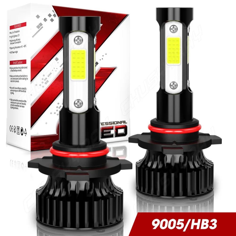 

XWQHJW 2PCS Car lights 9005 Super Bright LED Headlights High Low Beam Fog Light Bulb White 6000K Minisize Car accsesories