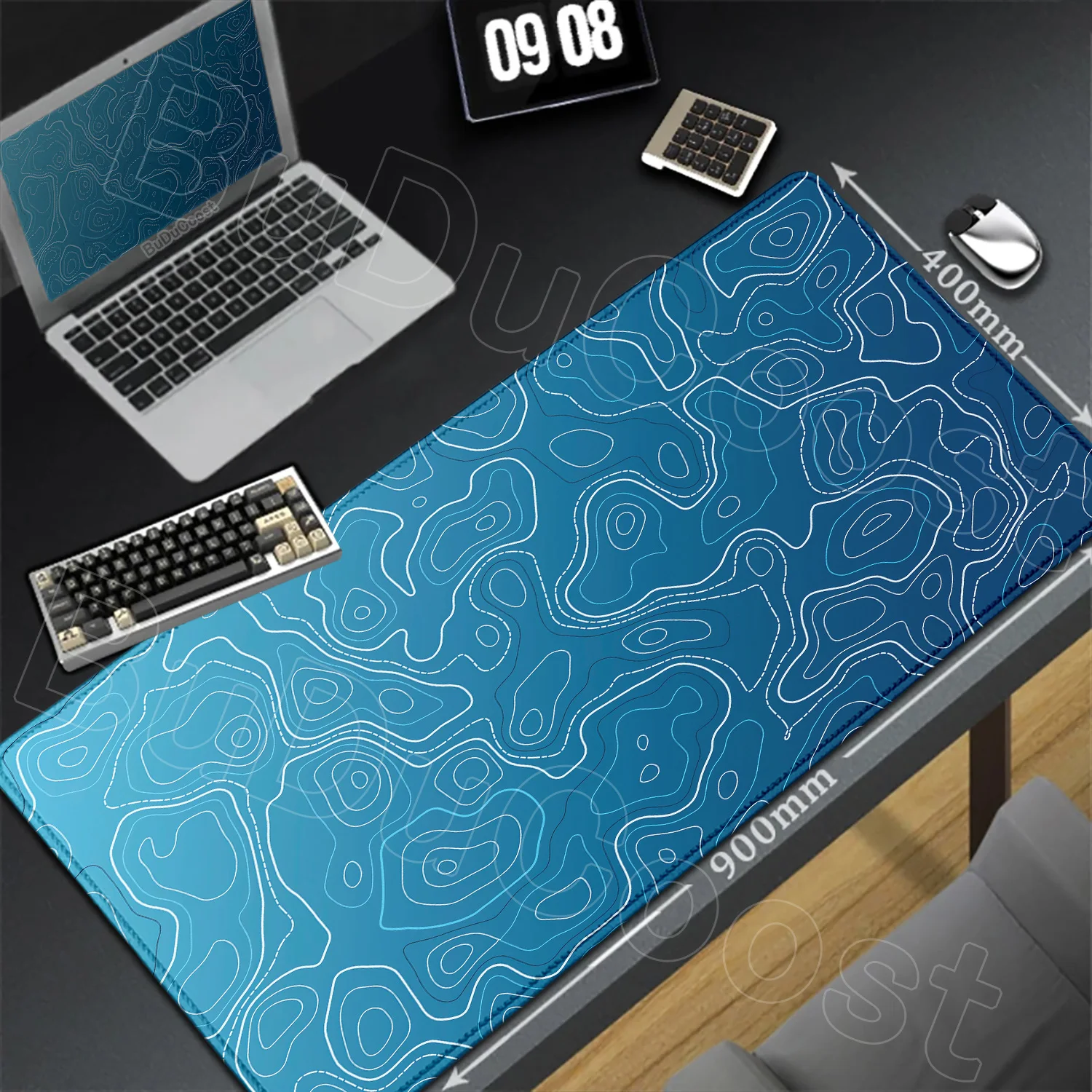 Black White Topographic Gaming XXL Mousepad Computer Keyboard Pad Mouse Mat Gamer Soft Office Carpet Table Mat Desktop Mouse Pad