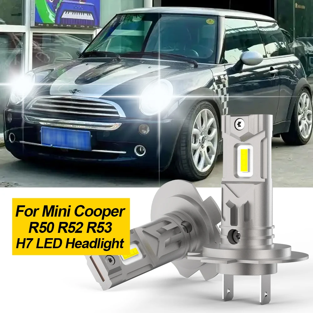 

BMTxms 2pcs 20000LM H7 Led Headlight 60W High Power Canbus H18 Car Bulb 6000K White Light HeadLamp For Mini Cooper R50 R52 R53