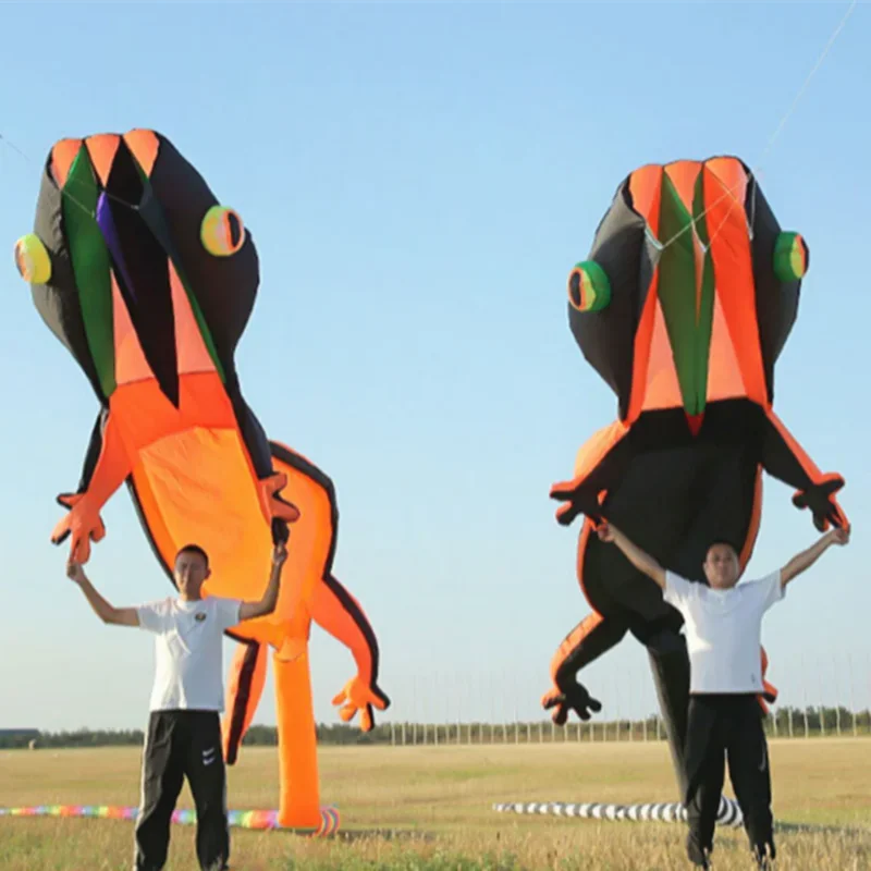 30D 14M Giant Gecko Kite 39ft Large Single Line Soft Inflatable Kites Ripstop Nylon Fabric with Bag Professional Kite Cometas