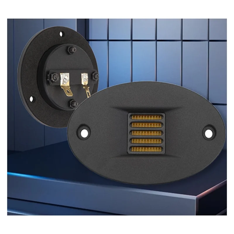 FFYY-DIY Ribbon Tweeter 4 Ohm Oval Aluminum Cover Haier Style High Pitch Pneumatic Speaker Super Tweeter 2Pcs