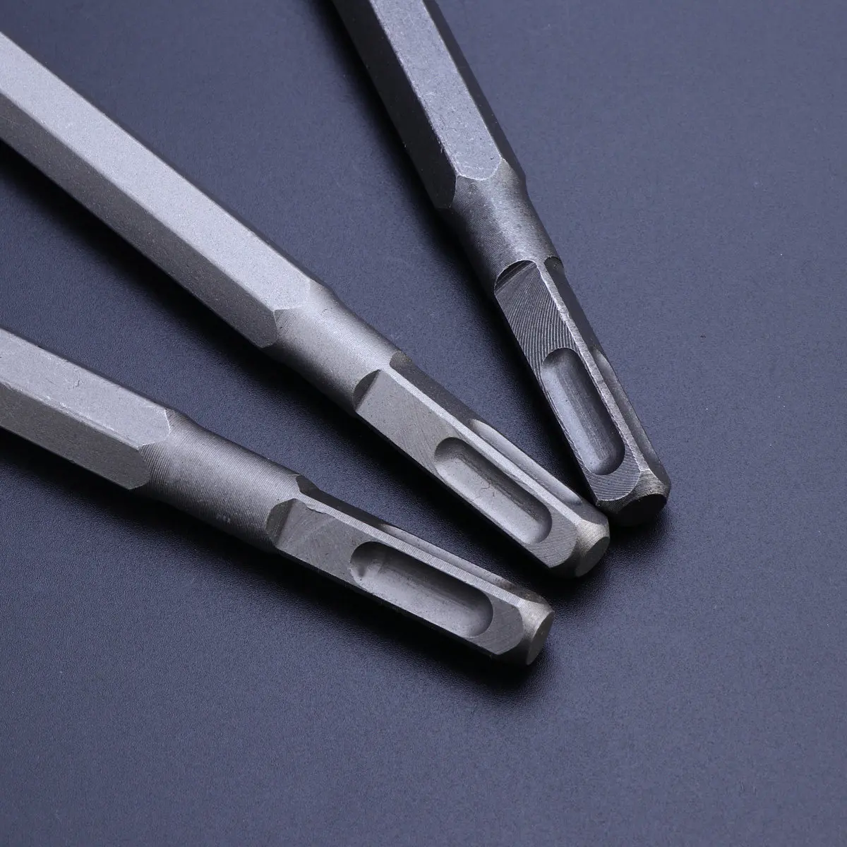 3Pcs High Strength Steel Plus Chisel Set Flat Bull Point Cranked for -Plus Hammer Drills Rotary Demolition