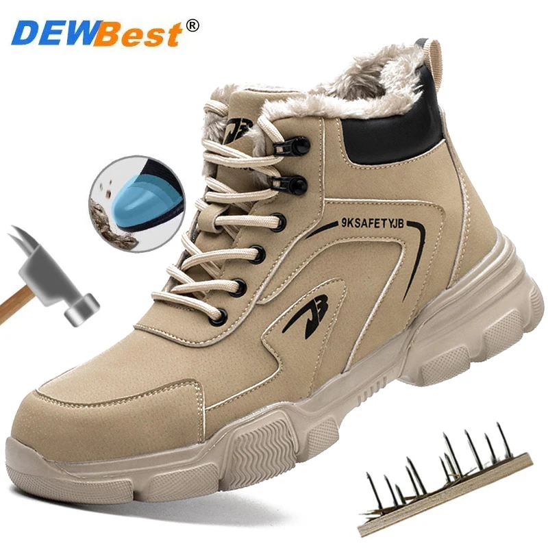 

High end autumn and winter men's steel toe wear-resistant safety shoes, construction puncture resistant work shoes