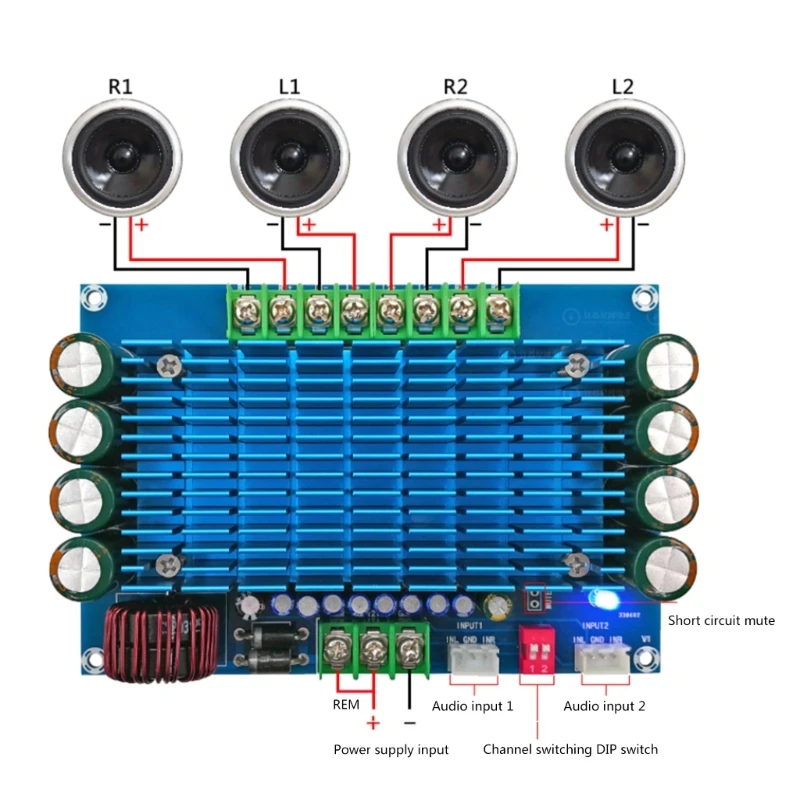 Nhỏ Gọn 12V Công Suất Cao 4 Kênh Âm Thanh Xe Hơi Bảng Khuếch Đại Giảm Tiếng Ồn Cho Rõ Ràng Ổn Định Đầu Ra Âm Nhạc XH-M180