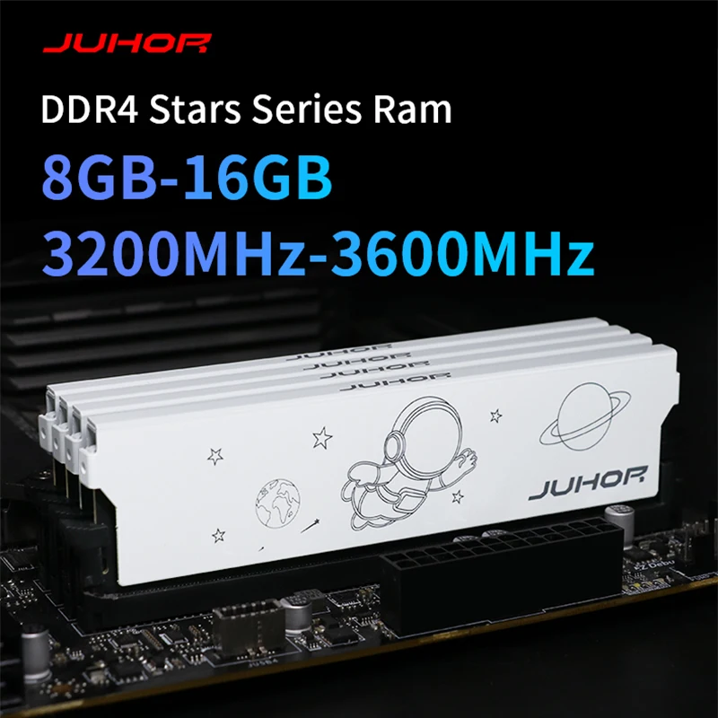 JUHOR DDR4 8GB 16GB 3200MHz 3600MHz 16GBX2 8GBX2 New Dimm XMP2.0 Desktop Gaming Memoria Rams Granules of Samsung