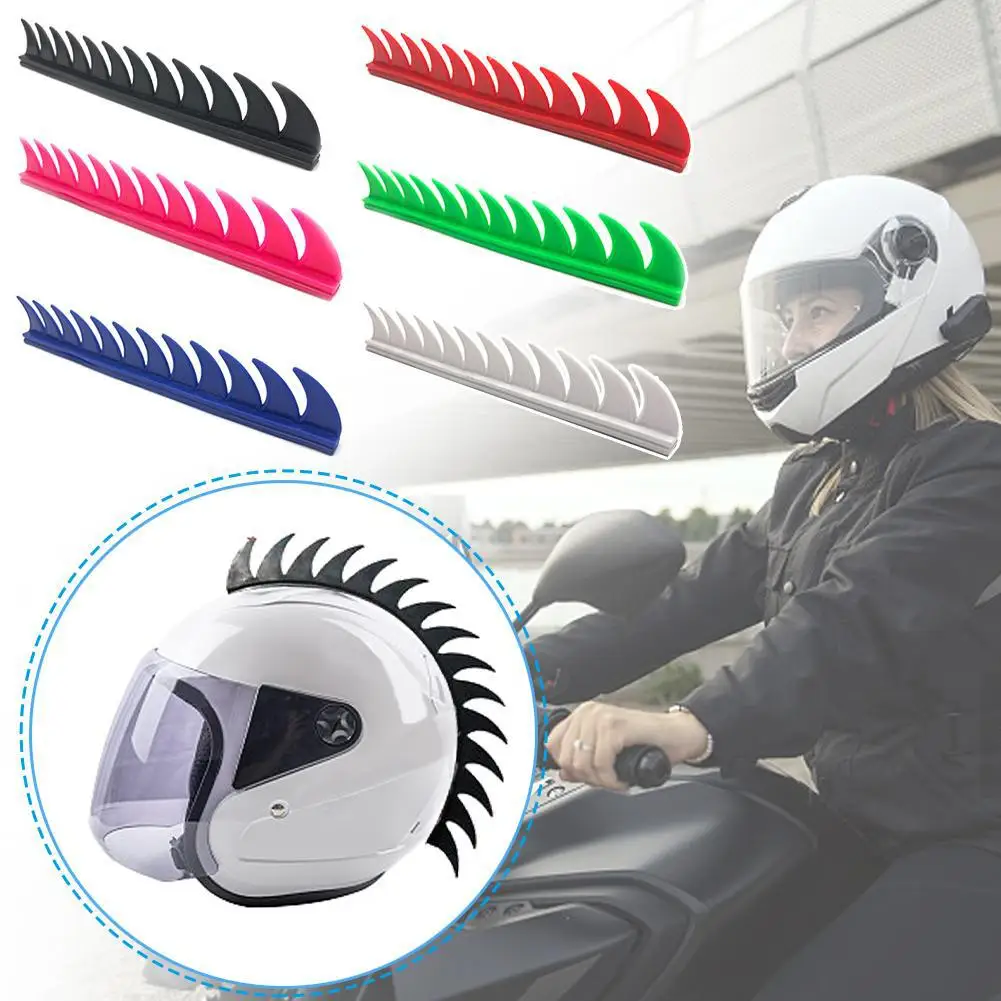 Motorcycle Helmet Mohawk Stickers Cool Spikes Hair Decals Waterproof Anti-Scratch Helmet Trim for Dirt Bike Scooter ATV X4X5