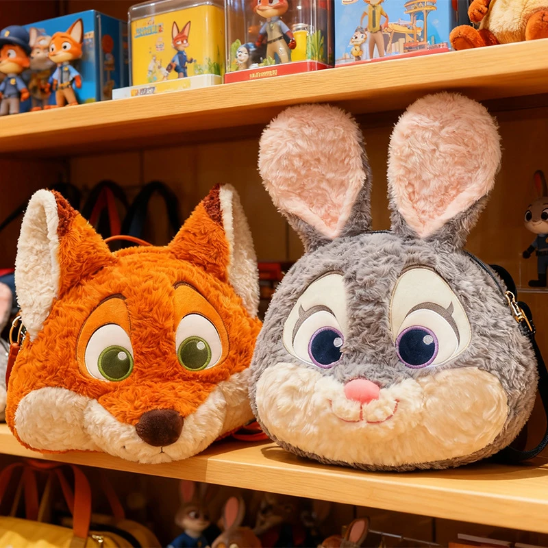 Plecak pluszowy 43x33cm Judy Hopps i Nick Wilde Disney Zootopia, zabawka, kreskówka, anime, prezent urodzinowy dla dzieci, torba.