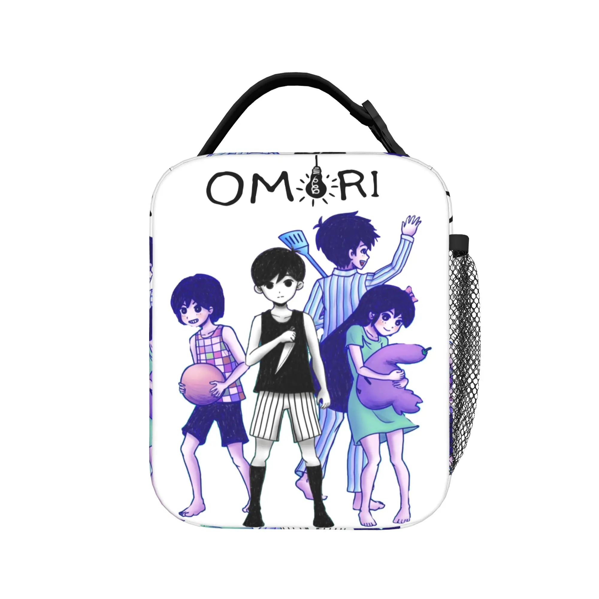Omori Anime Thermal Insulated Lunch Bags for Travel Horror Game Reusable Food Container Bags Cooler Thermal Lunch Boxes