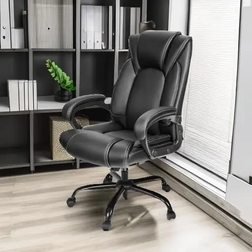 OUTFINE OfficeChair Executive OfficeChair DeskChair Computer Chair with 5-Year hydrolysis-Resistant Leather Spring Cushion