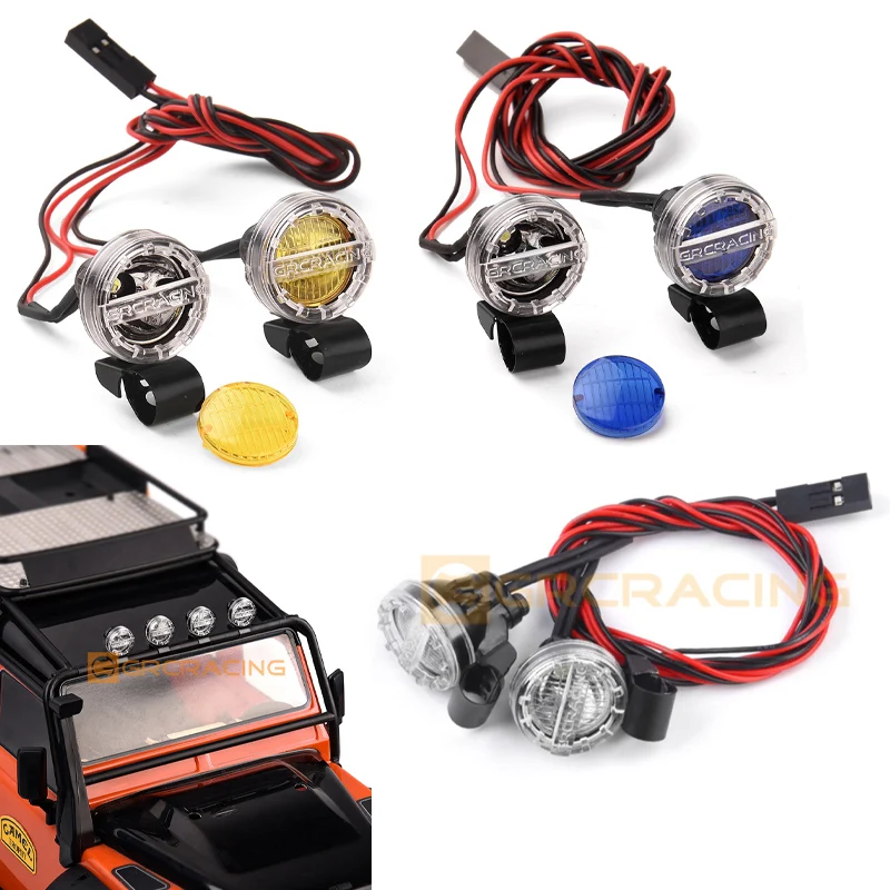 GRC Voltage 3-7V Round Spotlight Headlights Searchlight for 1/10 RC Crawler Car Traxxas TRX4 Defender TRX6 AXIAL SCX10 Parts