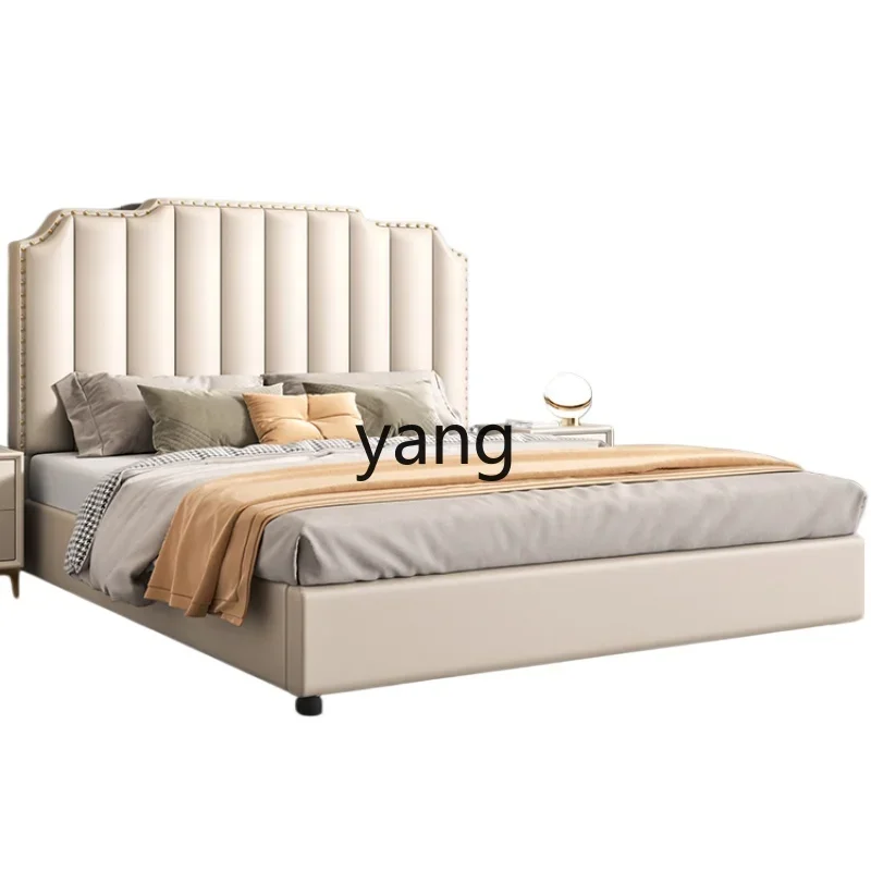 

YJQ double solid wood bed modern simple master bedroom high-end atmosphere 1.8m double bed