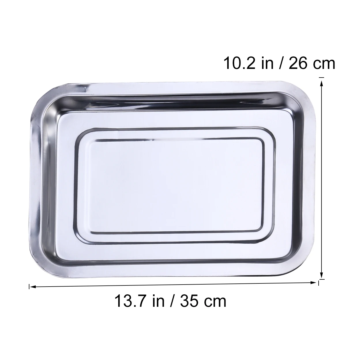 

Stainless Steel Plate Tray Waterproof Rust Resistant Kitchen Baking Pan Dish Dish Washer Tray Holder Meal Plate