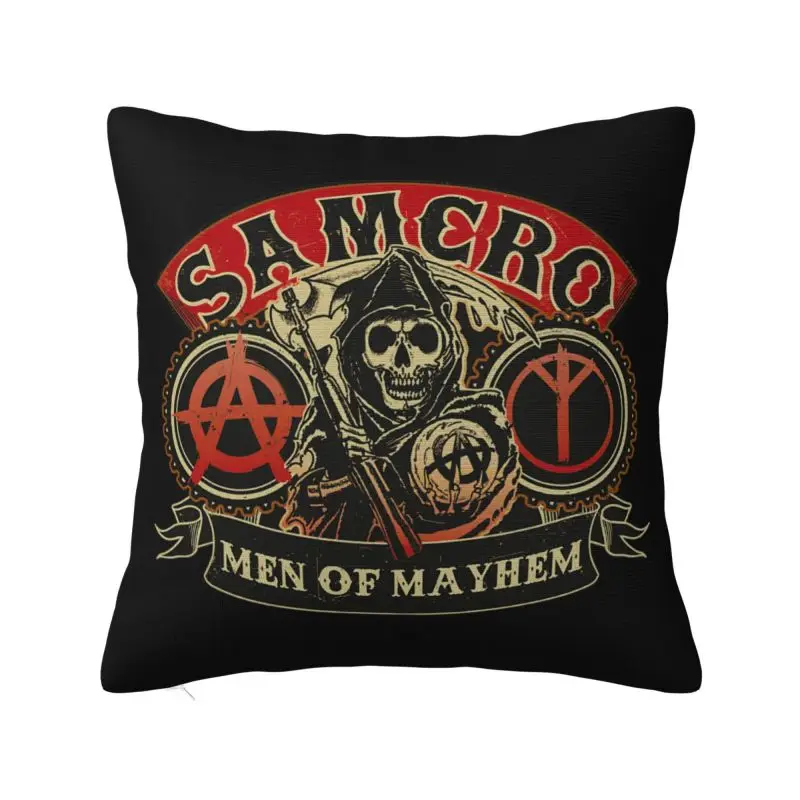 

Sons Of Anarchy Cushion Cover 35x35 Cm Velvet Polyester The Death Reaper Throw Pillow Case For Sofa ChairHome Decor Pillowcase