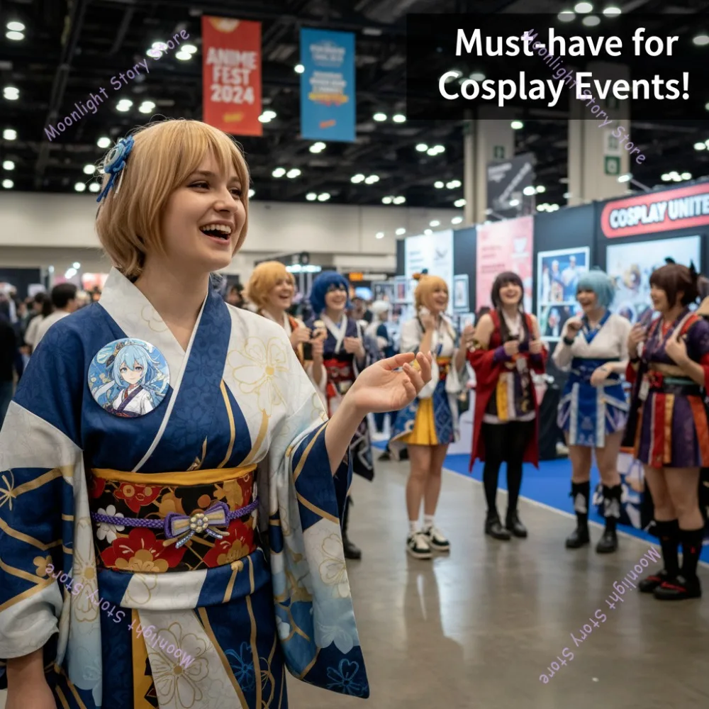 جينشين إمباكت أنيمي ميرش شارة كاميساتو آكا قلادة بروش للإكسسوارات على ظهره هدية ساحرة لمحبي التجميع