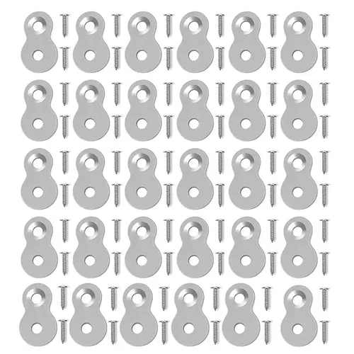 Imagen 1 del producto AB33-Juego de sujetadores de figura 8 de alta resistencia-30 Uds con tornillos, conectores superiores de escritorio de acero de calibre, accesorios de montaje de mesa