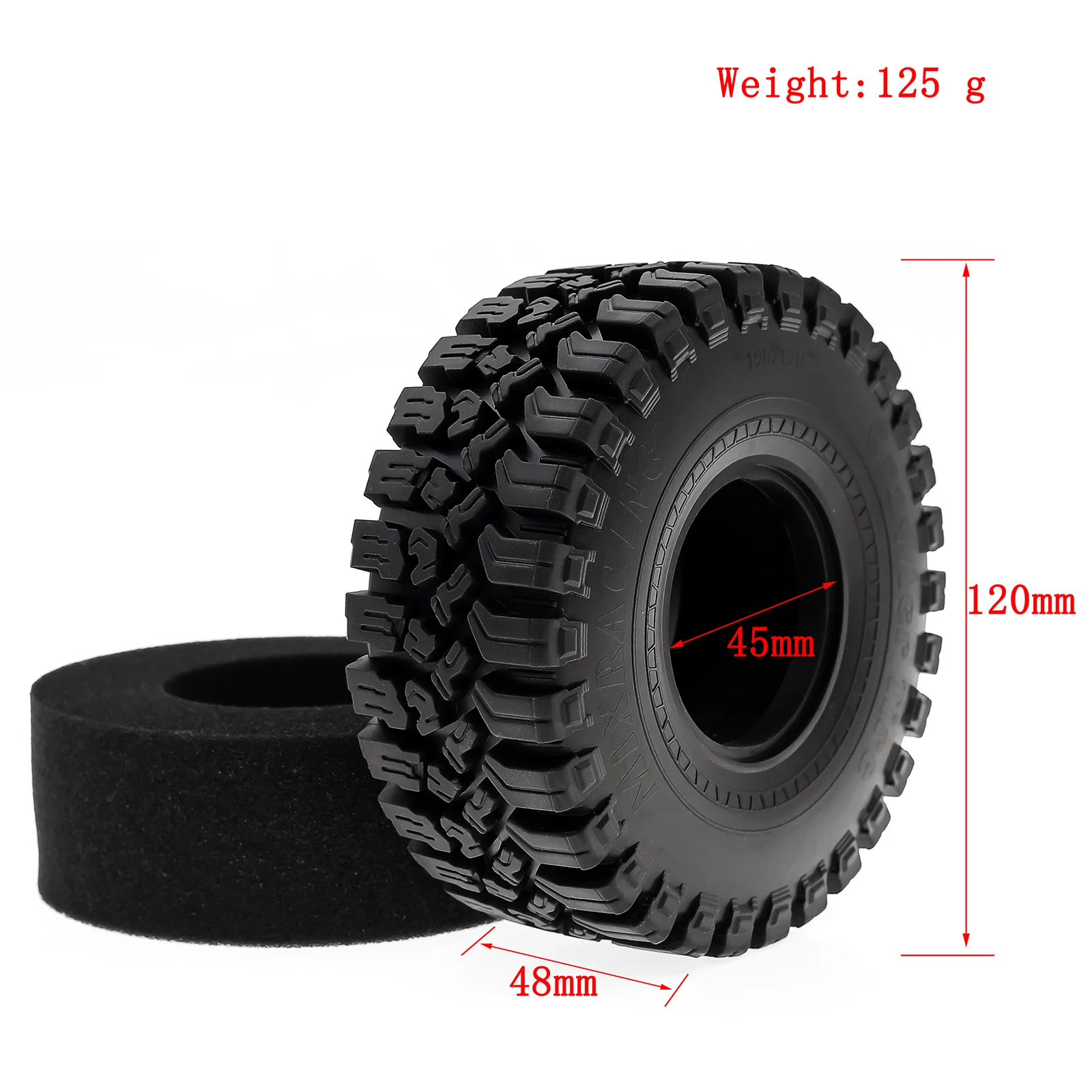 1.9 Crawler Tires 120mm 1/10 RC Rubber Mud Slingers Grappler Wheels Tyres For 1:10 Scale Rock Crawler Car Traxxas TRX4 RC4WD D90