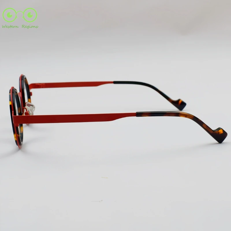 일본 스타일 맞춤형 니치 듀얼 톤 레트로 원형 프레임 블루라이트 차단 안경테 남녀 공용 야외용