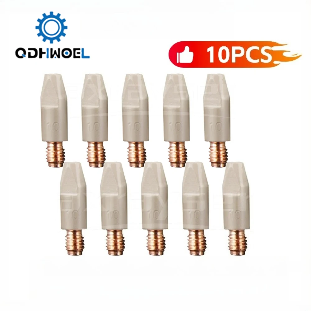 QDHWOEL MIG 24KD 25AK Coated Contact Tip M6x28mm 0.8 1.0 1.2mm For MIG MAG GMAW Welding Nozzle