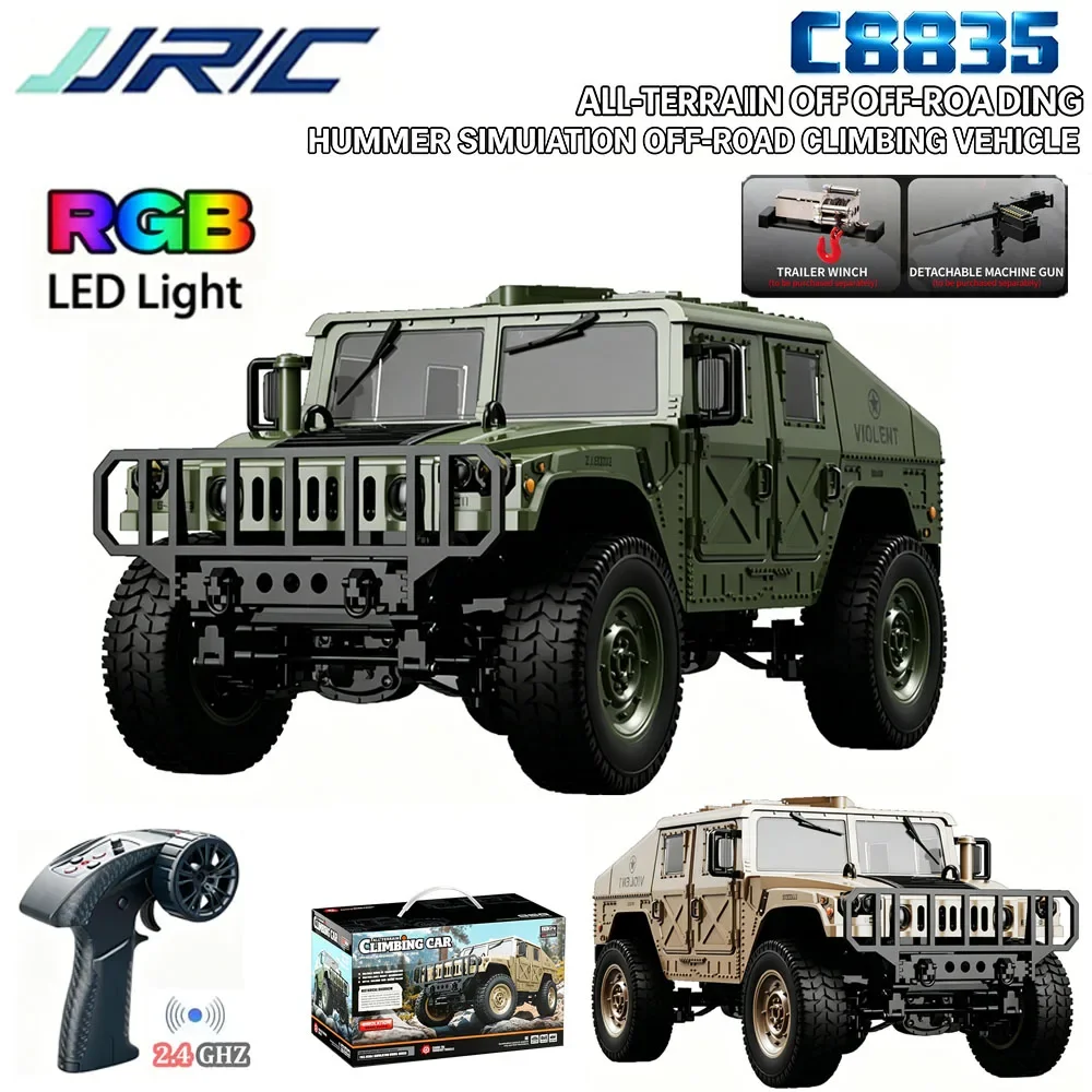 JJRC 1:14 C8835 RC Car Simulation 4WD All-terrain Model Remote Control Car Off-road Climbing Truck LED Light Toy For Boys Gift