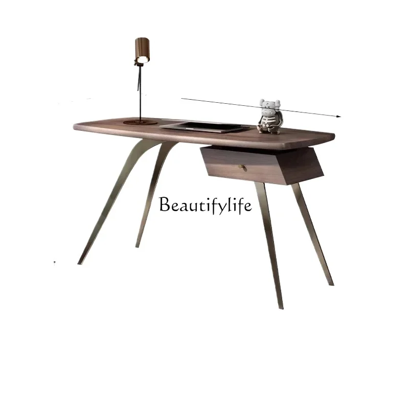 

Light luxury minimalist solid wood desk writing desk simple home study designer bedroom desk