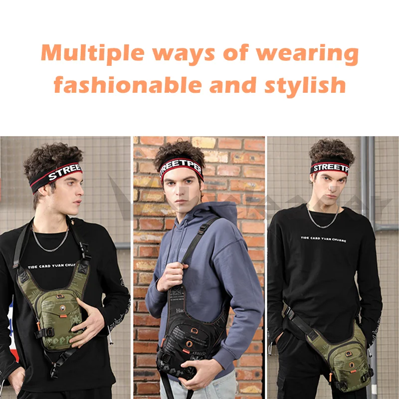 Fashionable Men's Matching New Outdoor Cycling Leg Bag Multifunctional Sports Men's Chest Bag Convenient Crossbody Carry