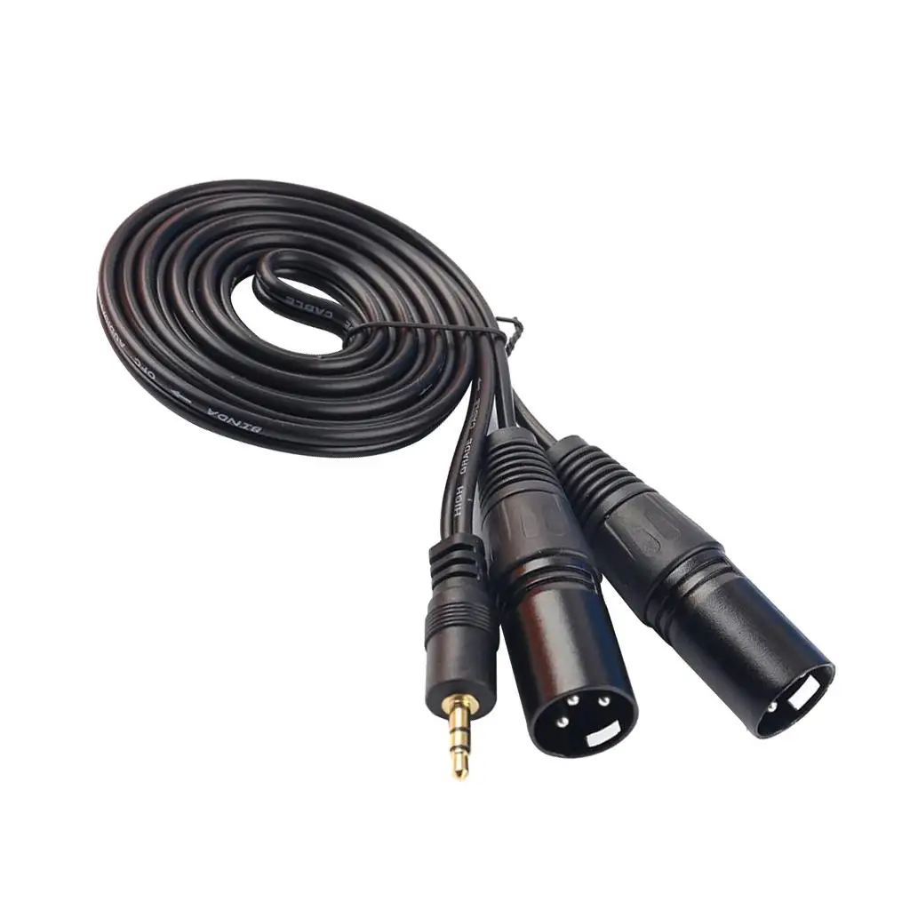 3.5mm to Dual XLR Male Cable Oxygen Free Copper Audio Cable for Microphones and Recording Devices