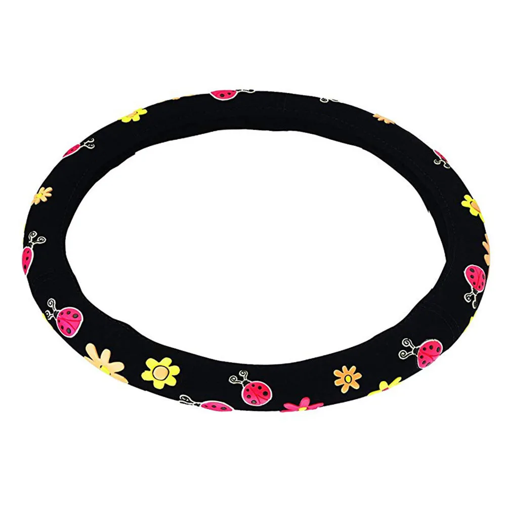 

Steering Wheel Cover Embroidery Design Comfort Grip Anti-Slip For Car Interior Auto Decoration Accessory