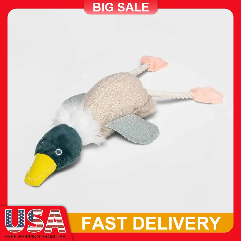 

Bird Plush Dog Toy with Rope Legs Crinkle Sound Gentle Chew Cuddly Puppy Toy for Fetch Playtime M/L Size