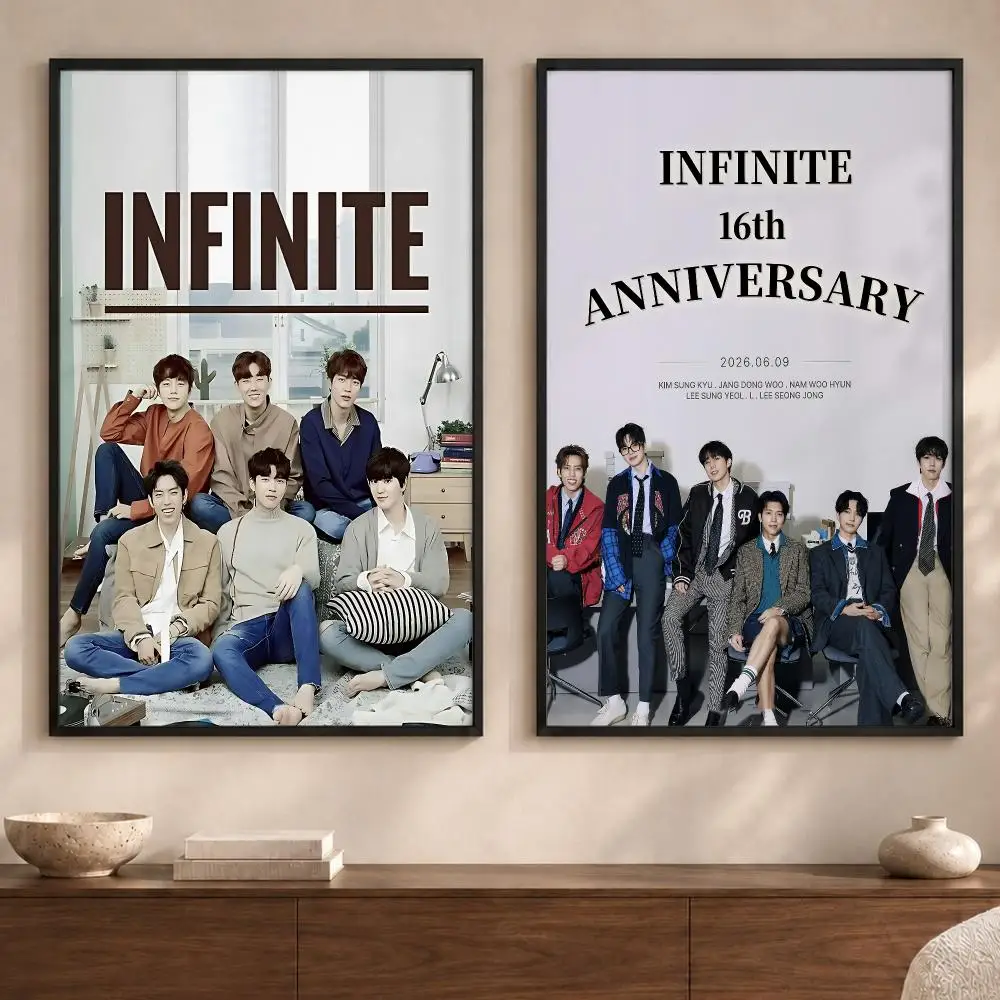 Group I-INFINITES Poster Art  Self-Adhesive No Glue Residue Wall Sticker for Home Office Nursery