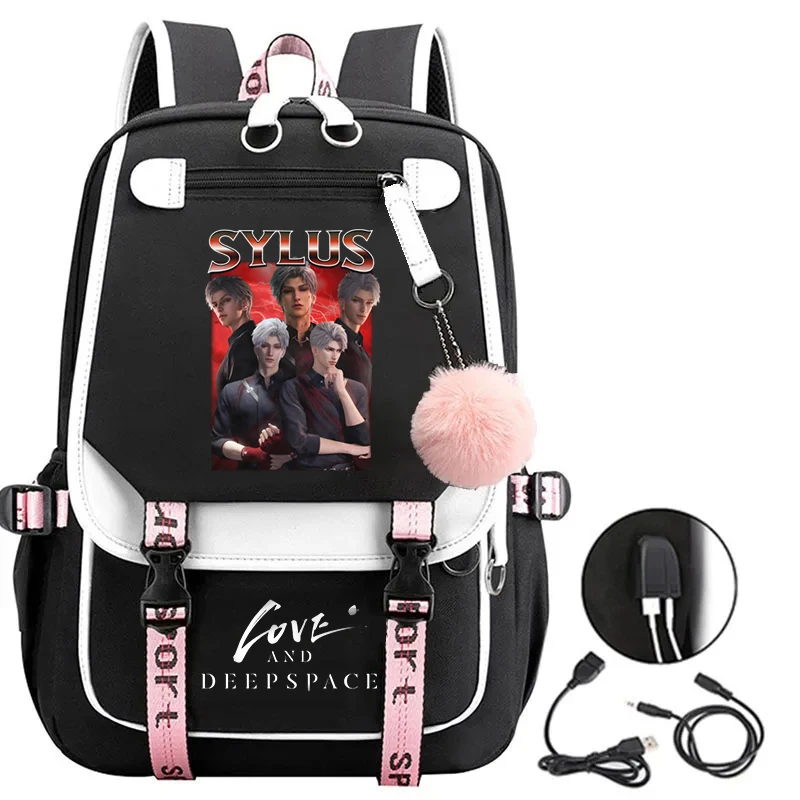 Girl Dinner Love and Deepspace Large Capacity Backpack for Teenager Student Laptop Bagpack Boys School Bag Women Travel Rucksack