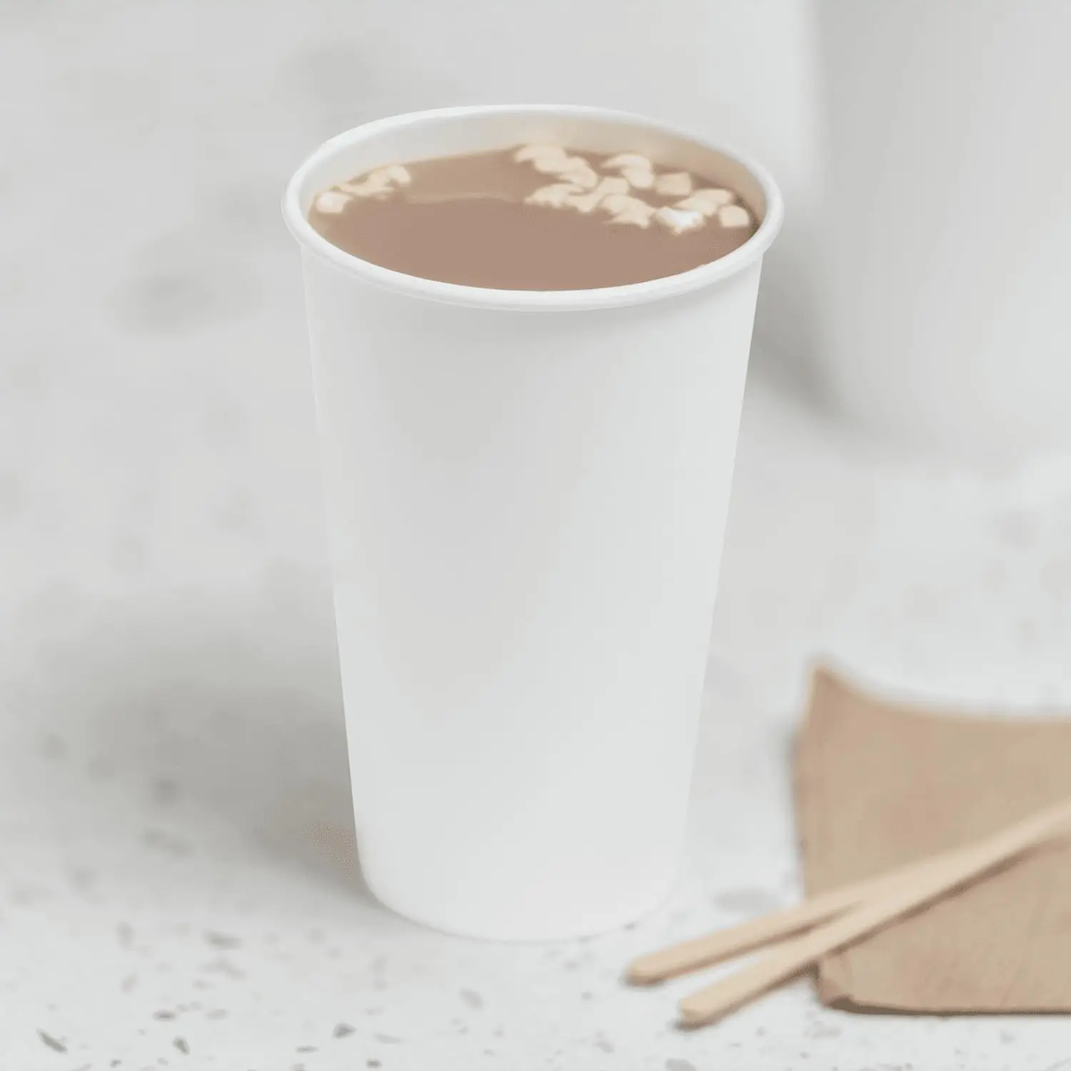 

16 oz Paper Coffee Cup [1,000 ct] White Disposable Cup for Hot/ Cold Drinks and Beverages 90mm (C-K516W)